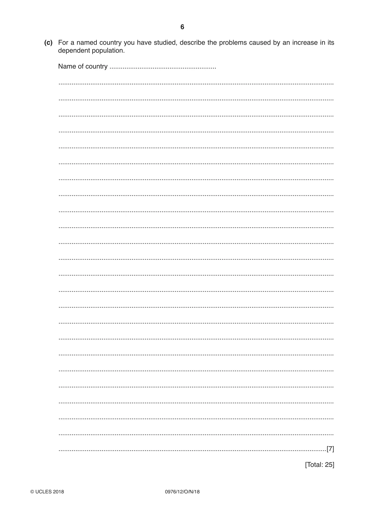 Cambridge IGCSE Geography (9-1) 0976 2018 Oct/Nov Paper 1 · Variant 2 question paper, page 6 of 32