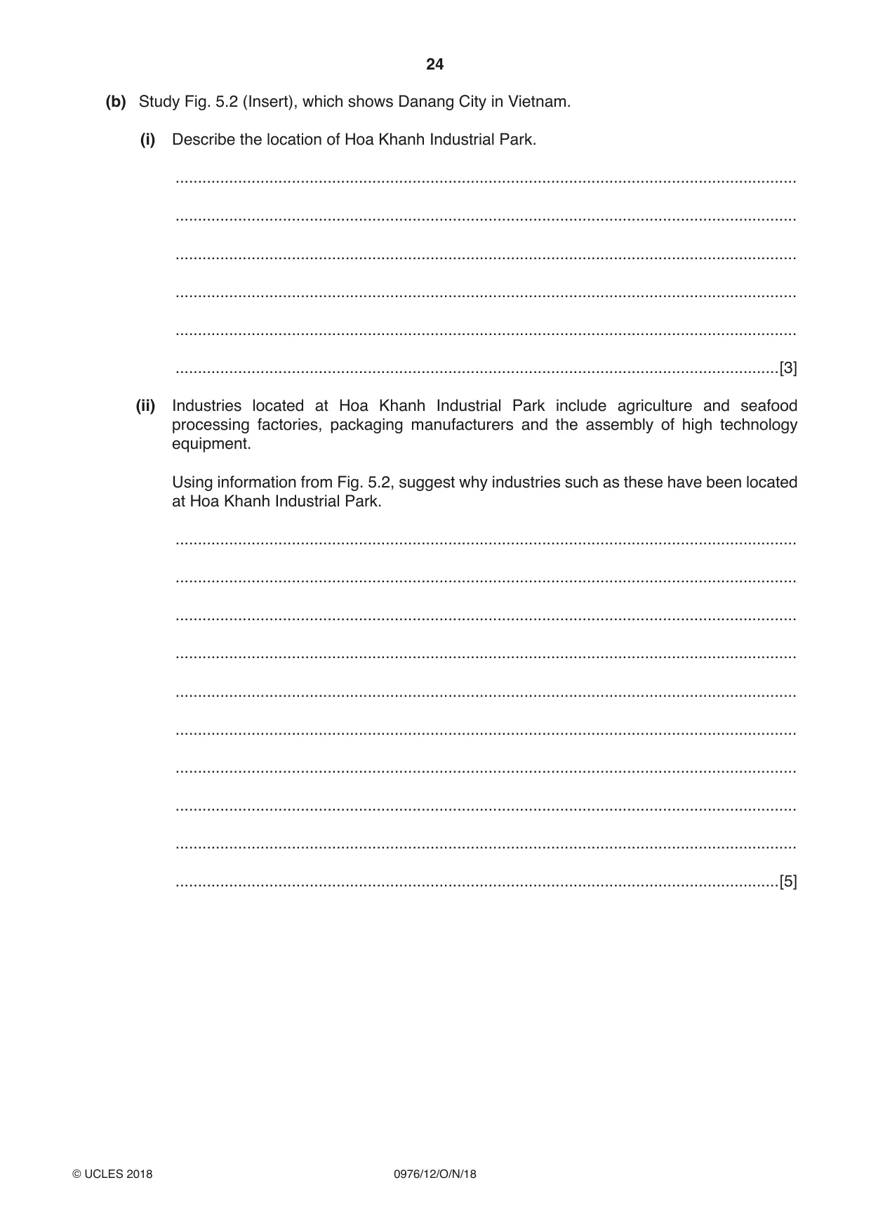 Cambridge IGCSE Geography (9-1) 0976 2018 Oct/Nov Paper 1 · Variant 2 question paper, page 24 of 32