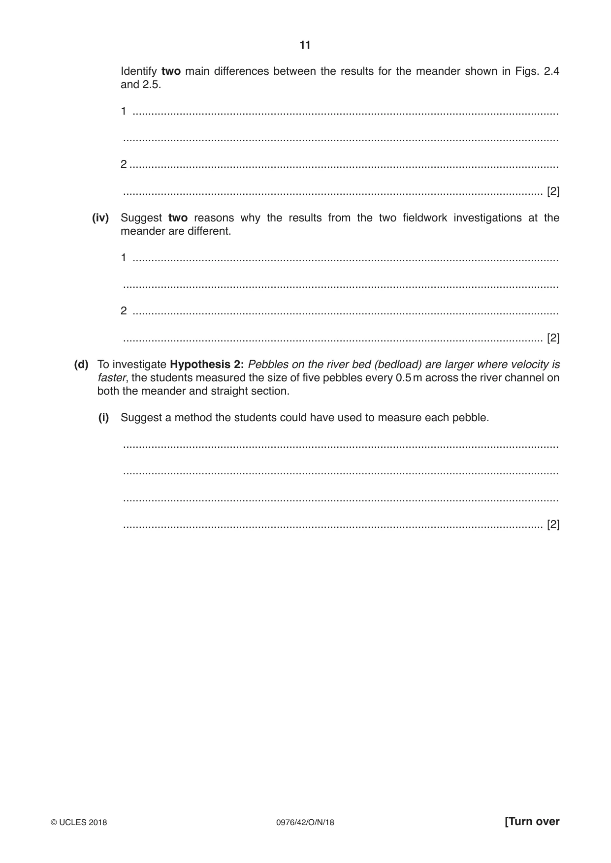 Cambridge IGCSE Geography (9-1) 0976 2018 Oct/Nov Paper 4 · Variant 2 question paper, page 11 of 20