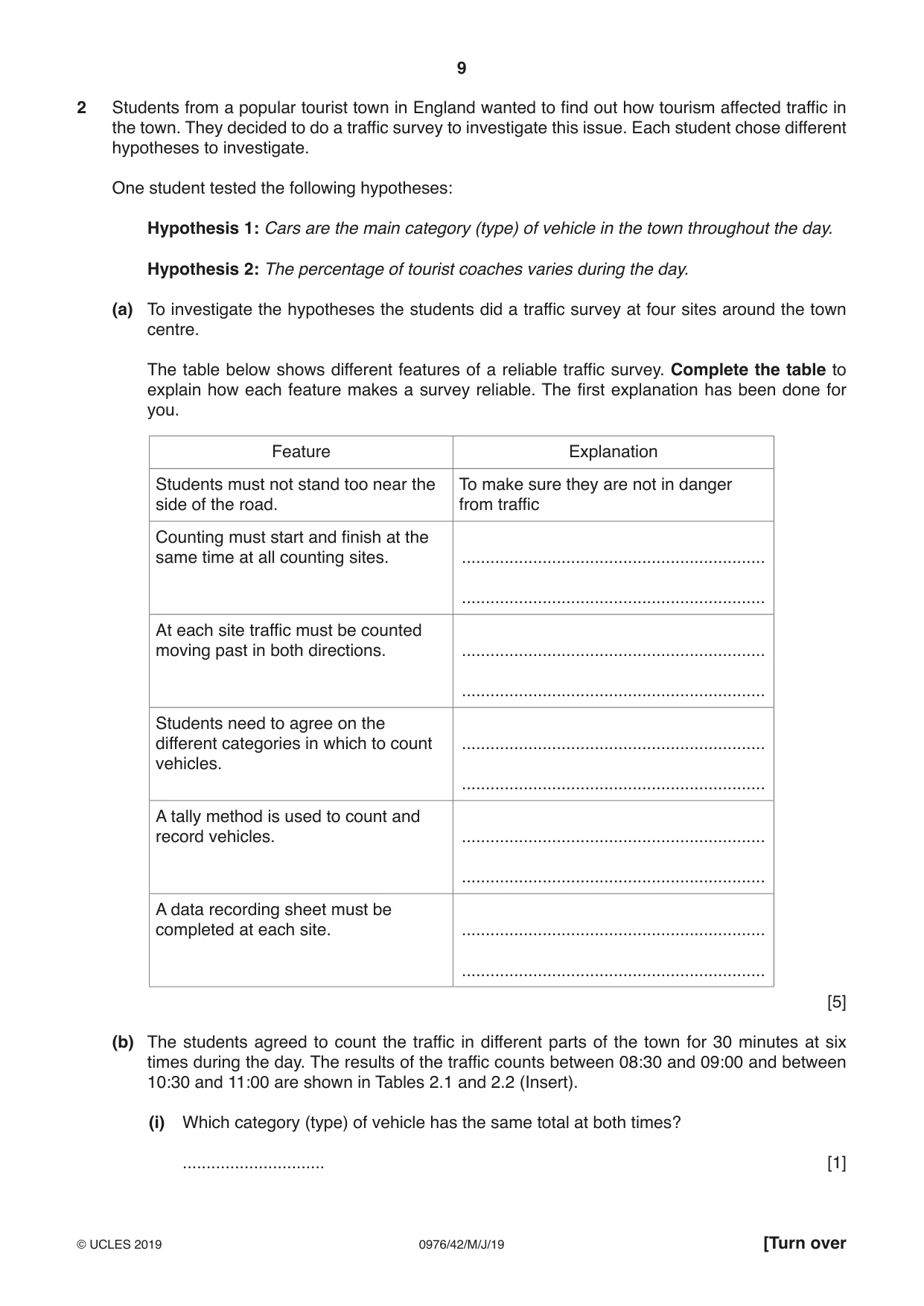 Cambridge IGCSE Geography (9-1) 0976 2019 May/June Paper 4 · Variant 2 question paper, page 9 of 16