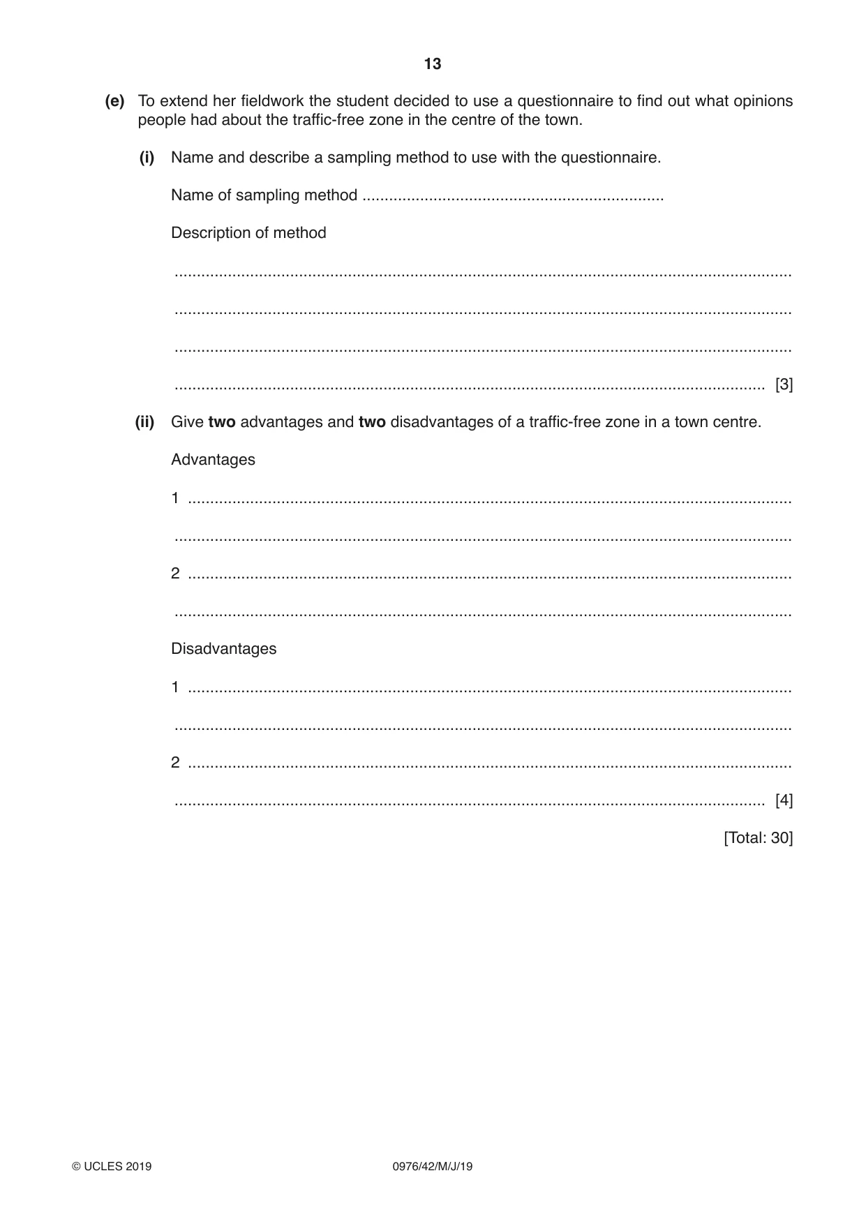 Cambridge IGCSE Geography (9-1) 0976 2019 May/June Paper 4 · Variant 2 question paper, page 13 of 16