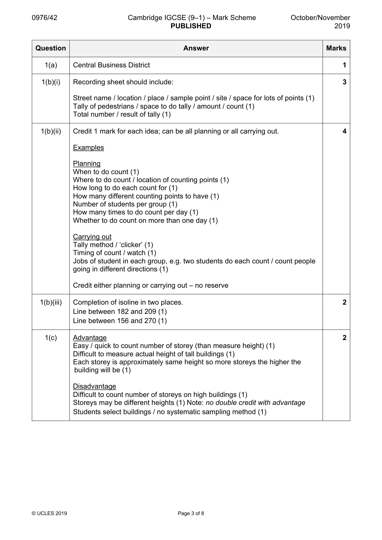 Mark scheme, page 3 of 8