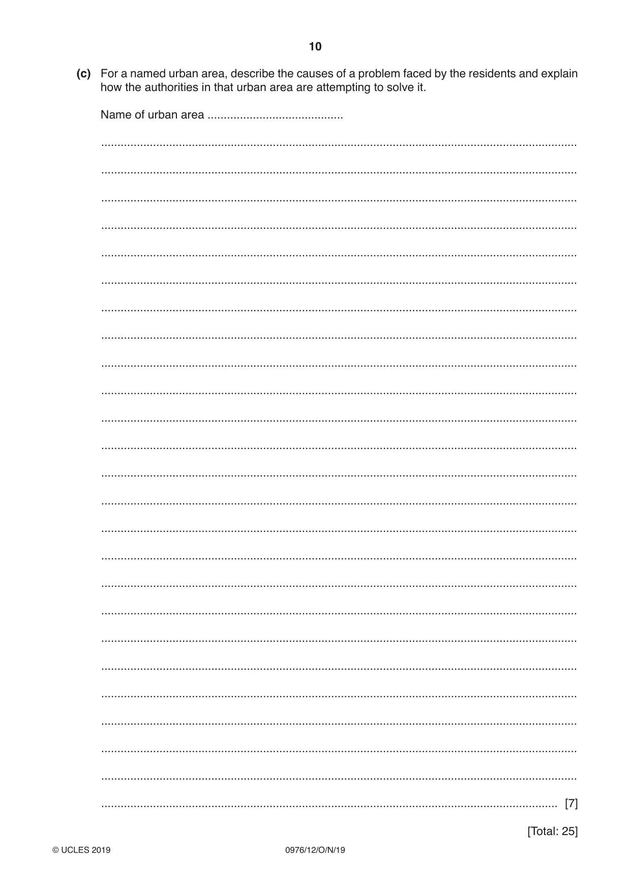 Cambridge IGCSE Geography (9-1) 0976 2019 Oct/Nov Paper 1 · Variant 2 question paper, page 10 of 32