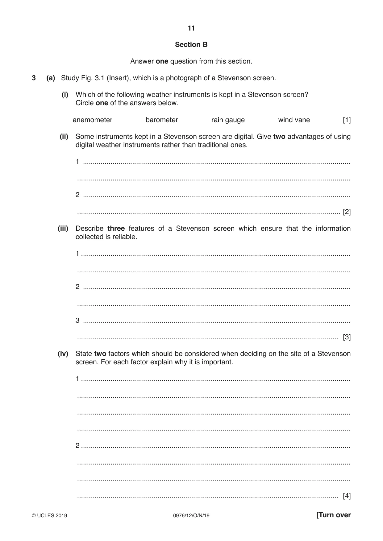 Cambridge IGCSE Geography (9-1) 0976 2019 Oct/Nov Paper 1 · Variant 2 question paper, page 11 of 32