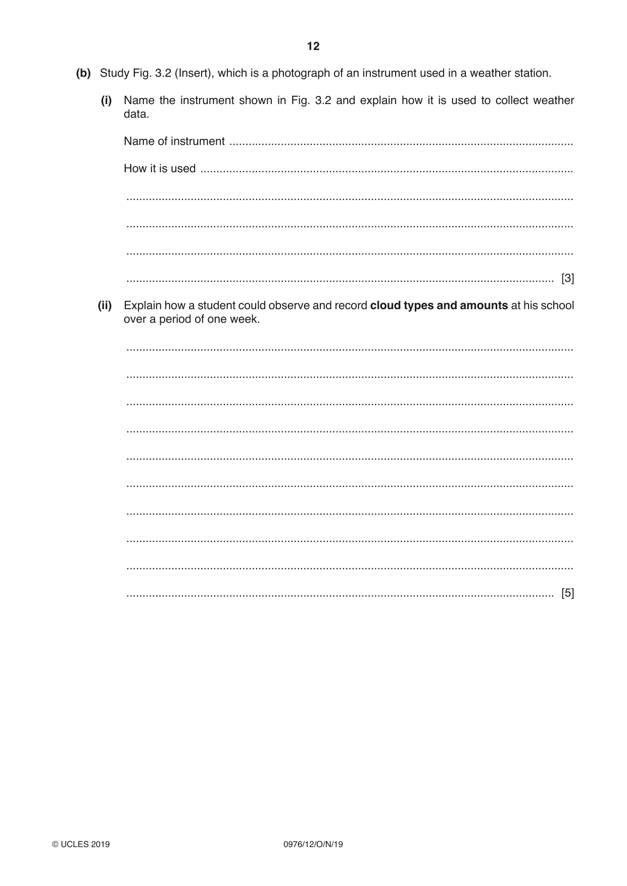 Cambridge IGCSE Geography (9-1) 0976 2019 Oct/Nov Paper 1 · Variant 2 question paper, page 12 of 32