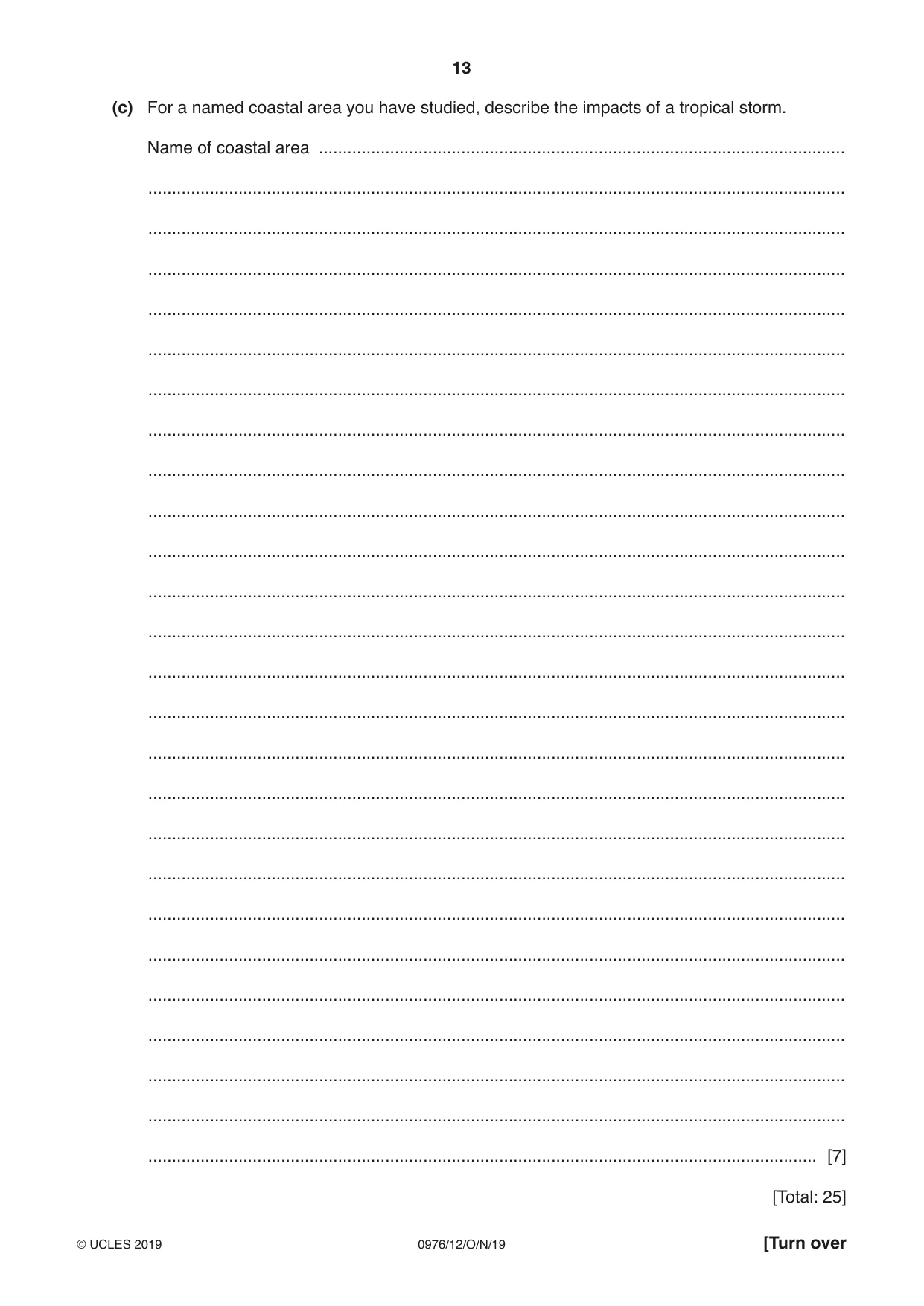 Cambridge IGCSE Geography (9-1) 0976 2019 Oct/Nov Paper 1 · Variant 2 question paper, page 13 of 32