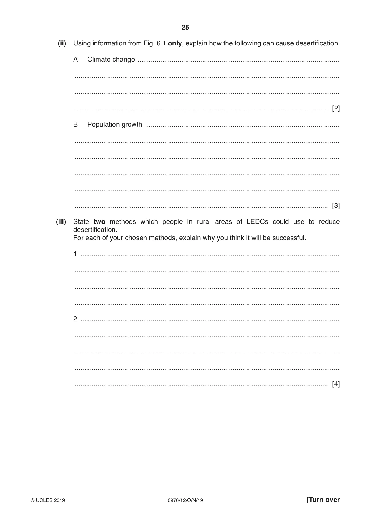 Cambridge IGCSE Geography (9-1) 0976 2019 Oct/Nov Paper 1 · Variant 2 question paper, page 25 of 32