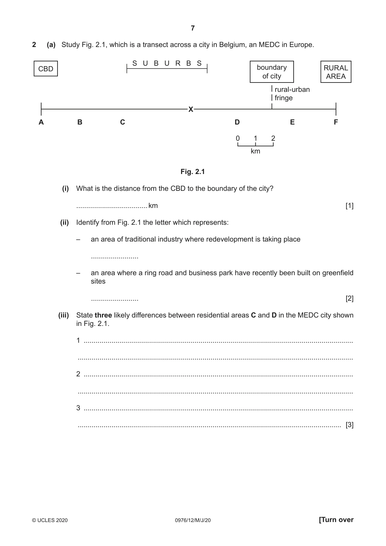 Cambridge IGCSE Geography (9-1) 0976 2020 May/June Paper 1 · Variant 2 question paper, page 7 of 28