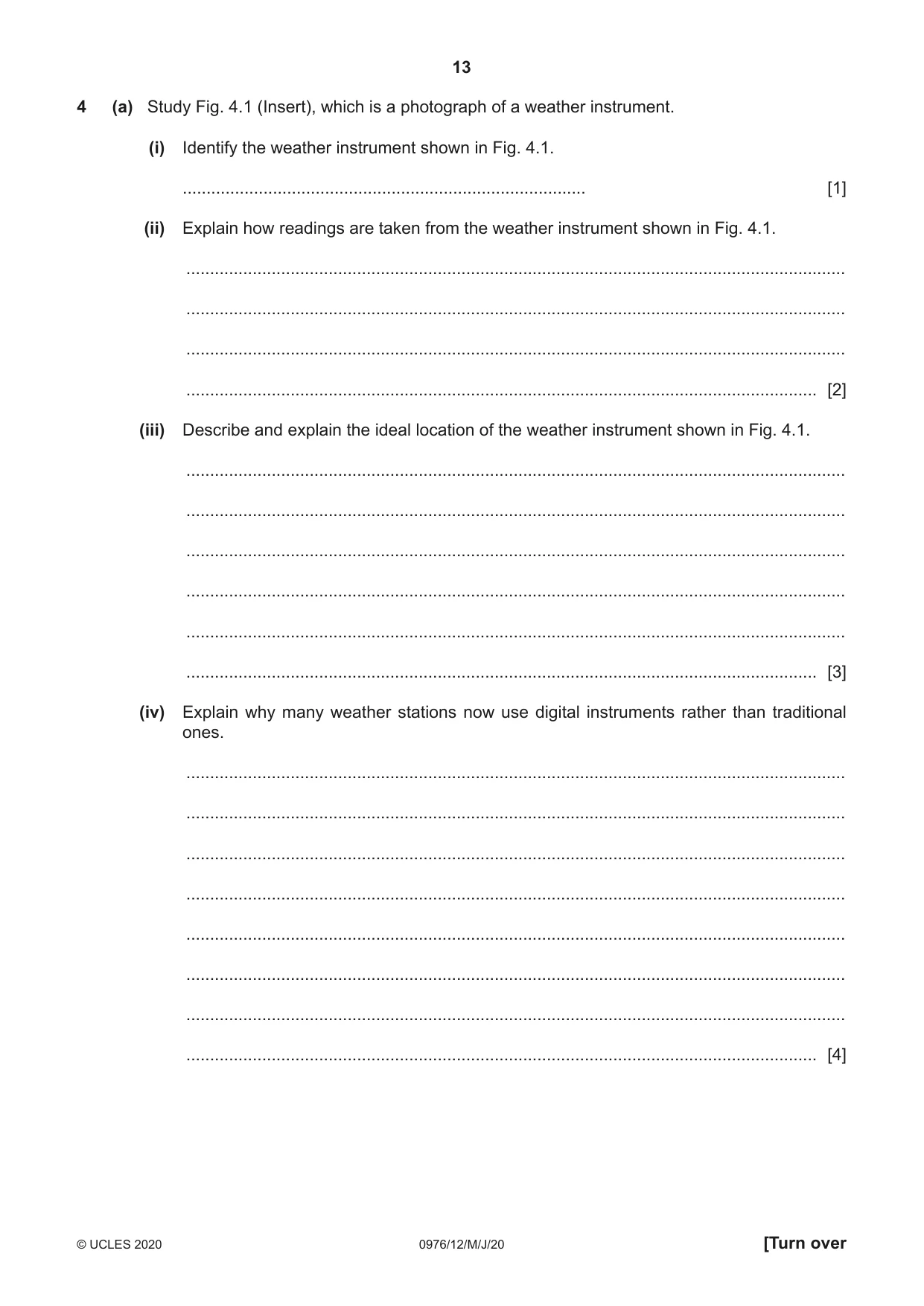 Cambridge IGCSE Geography (9-1) 0976 2020 May/June Paper 1 · Variant 2 question paper, page 13 of 28