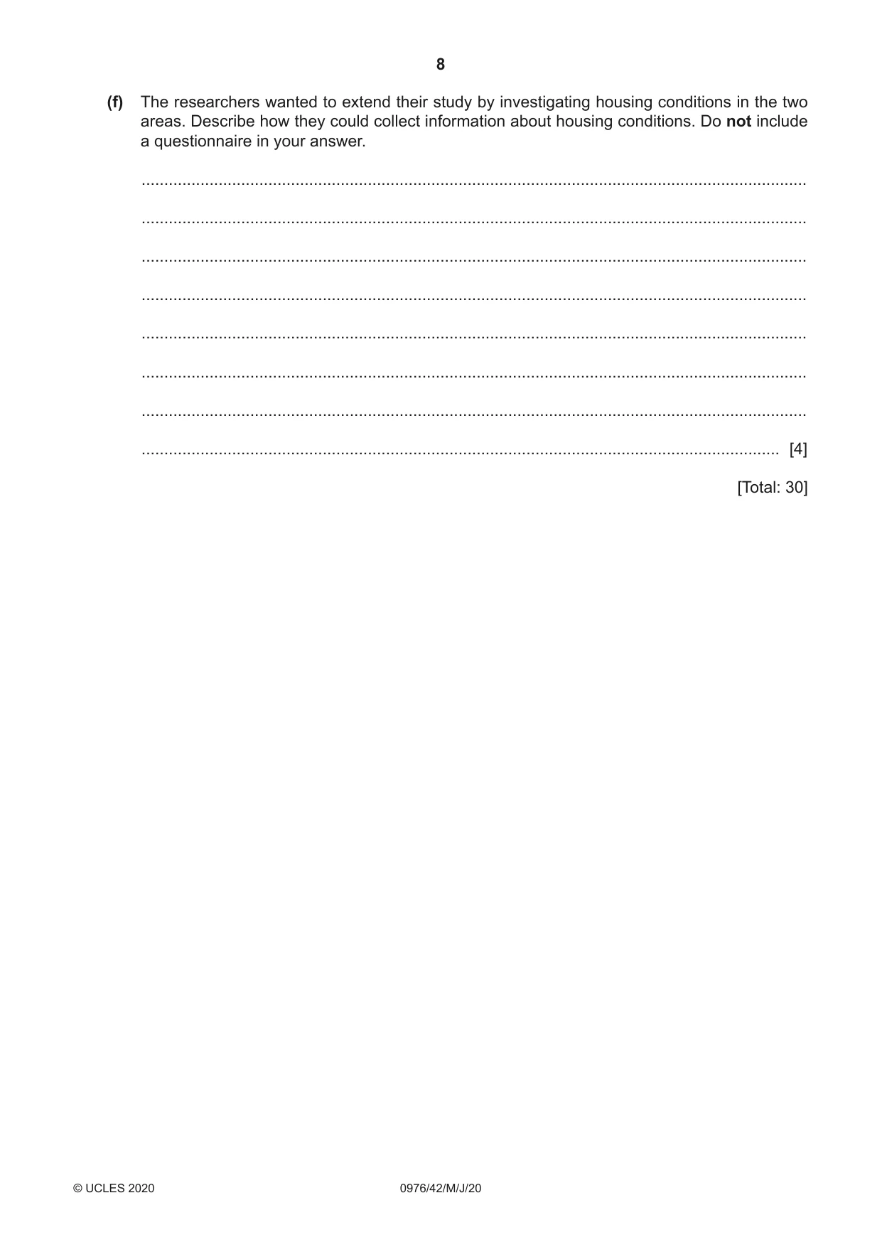 Cambridge IGCSE Geography (9-1) 0976 2020 May/June Paper 4 · Variant 2 question paper, page 8 of 16