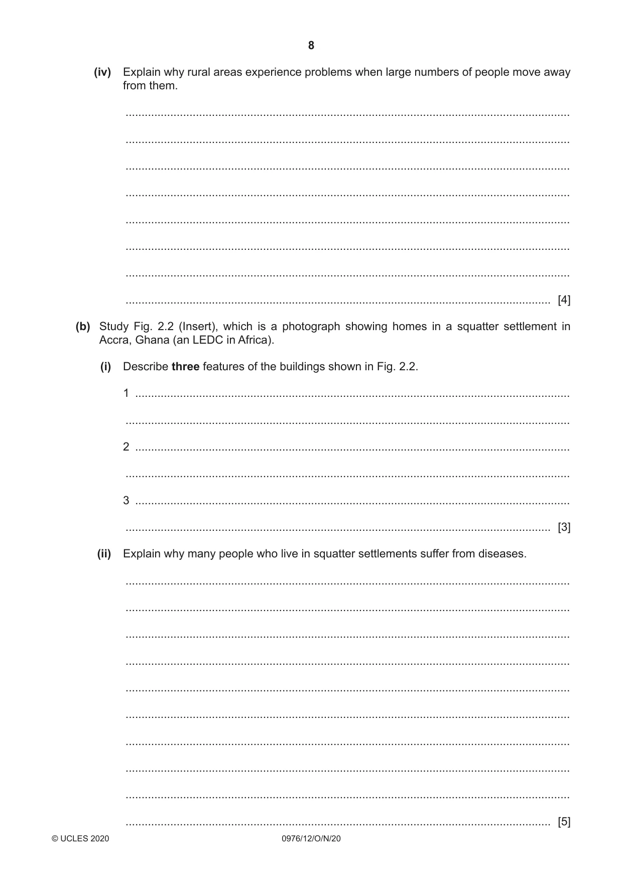 Cambridge IGCSE Geography (9-1) 0976 2020 Oct/Nov Paper 1 · Variant 2 question paper, page 8 of 32