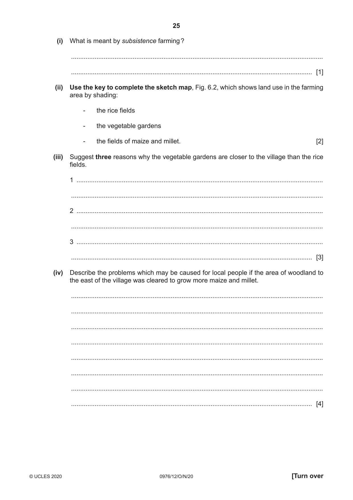 Cambridge IGCSE Geography (9-1) 0976 2020 Oct/Nov Paper 1 · Variant 2 question paper, page 25 of 32