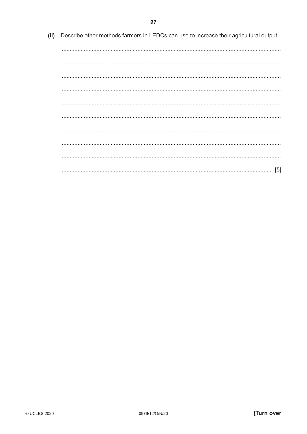 Cambridge IGCSE Geography (9-1) 0976 2020 Oct/Nov Paper 1 · Variant 2 question paper, page 27 of 32