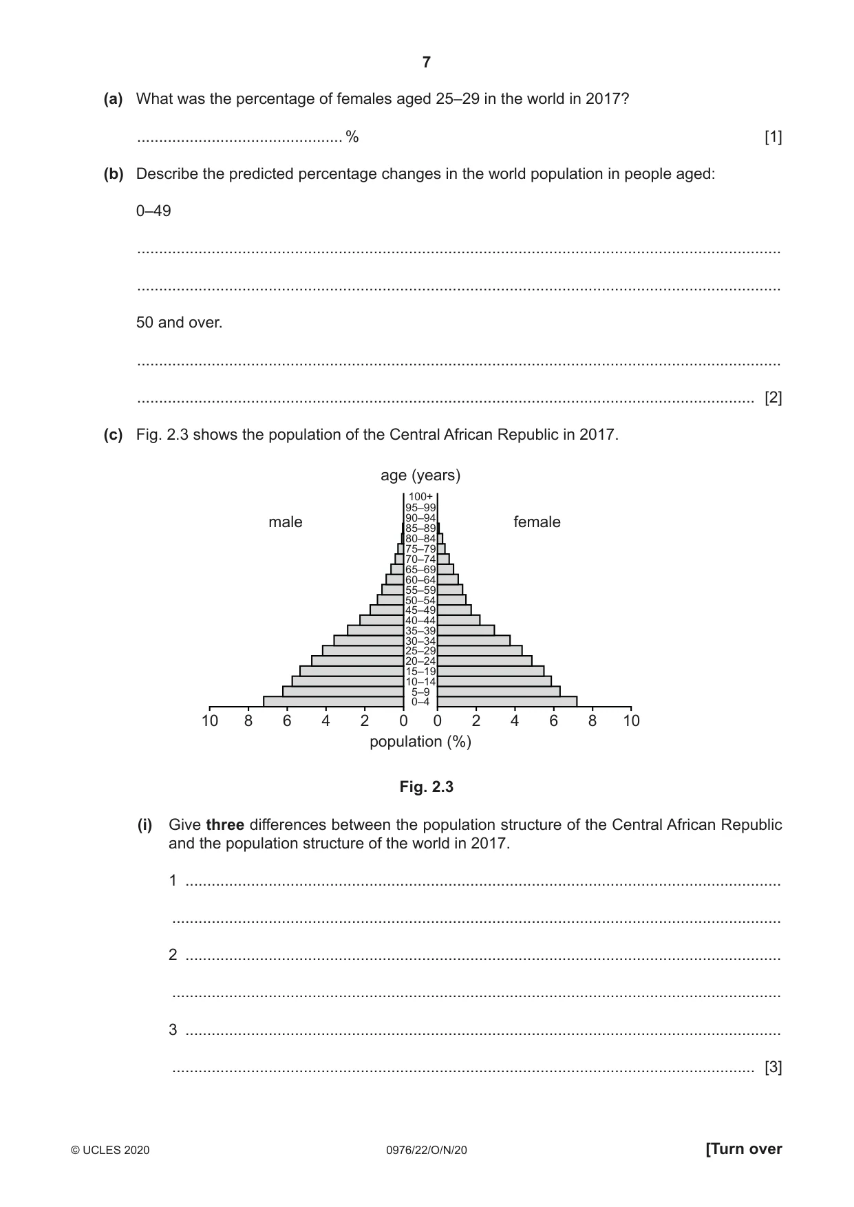 Cambridge IGCSE Geography (9-1) 0976 2020 Oct/Nov Paper 2 · Variant 2 question paper, page 7 of 20