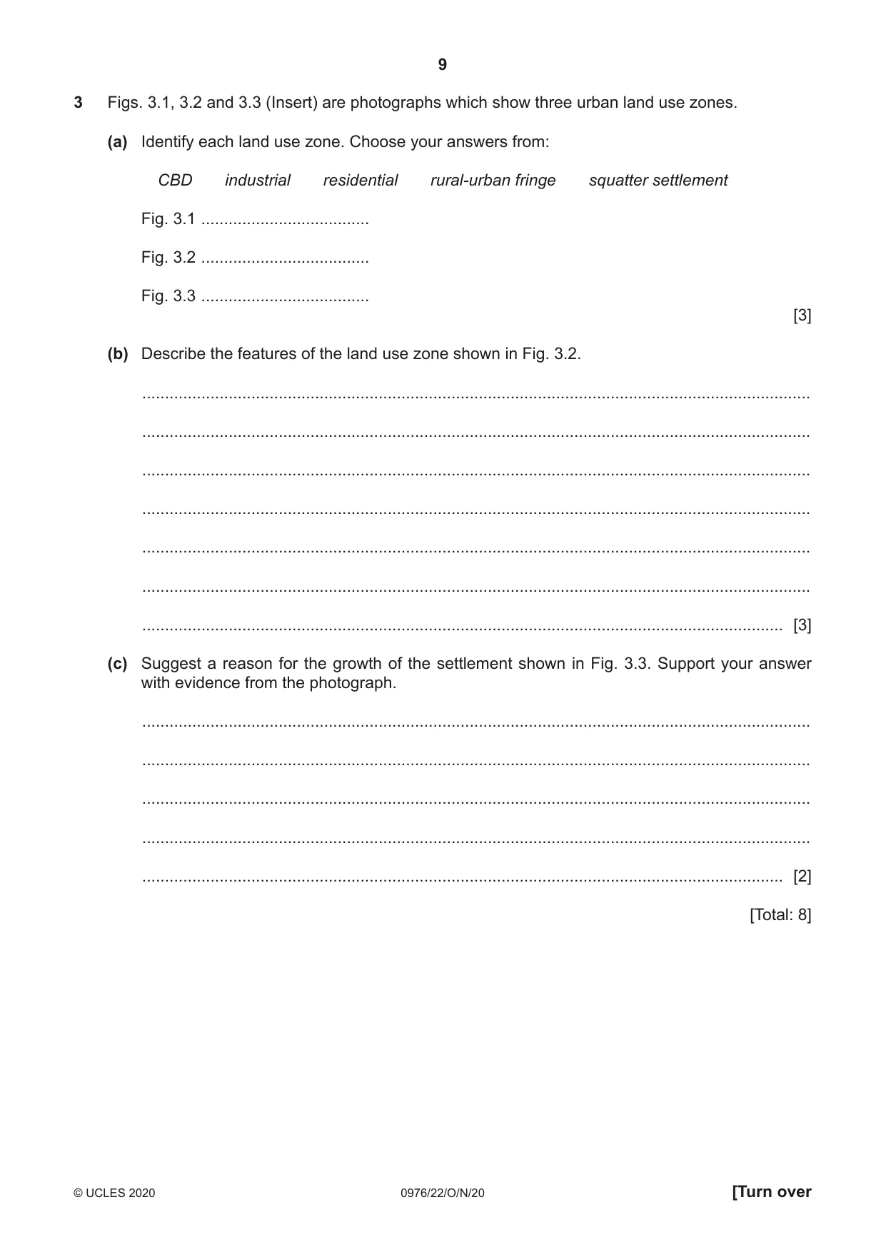 Cambridge IGCSE Geography (9-1) 0976 2020 Oct/Nov Paper 2 · Variant 2 question paper, page 9 of 20