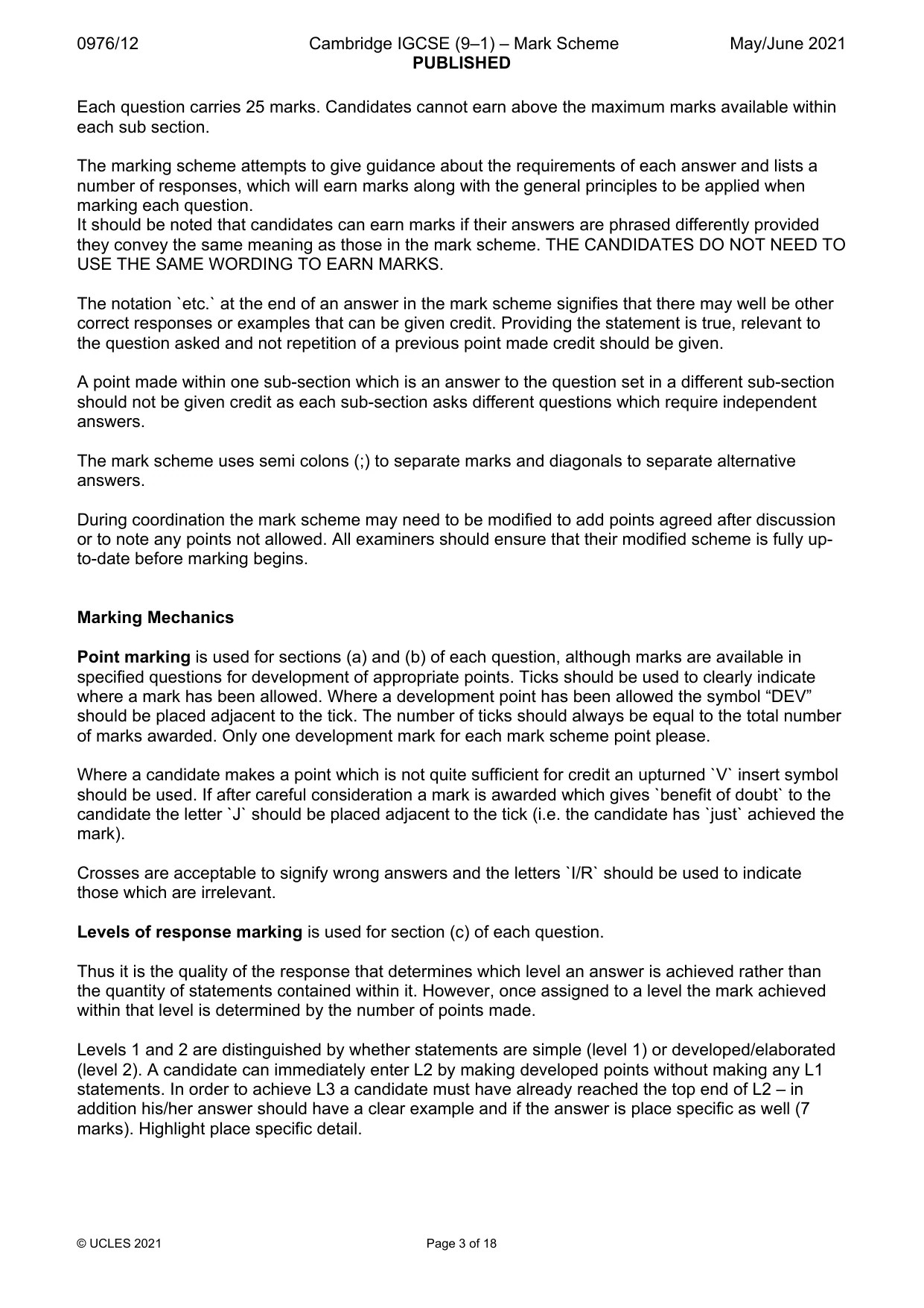 Mark scheme, page 3 of 18