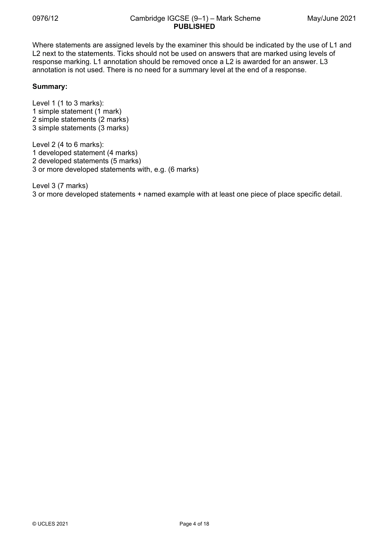 Mark scheme, page 4 of 18