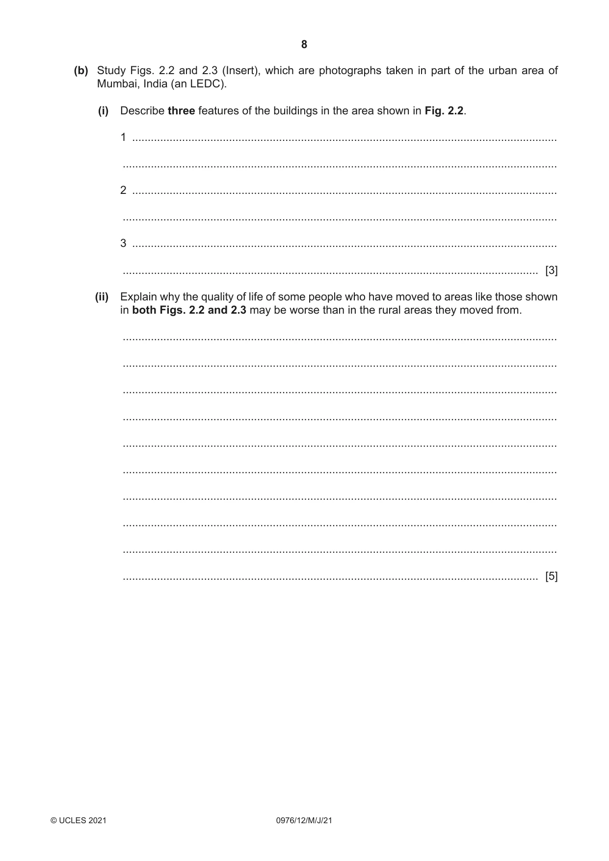 Cambridge IGCSE Geography (9-1) 0976 2021 May/June Paper 1 · Variant 2 question paper, page 8 of 32