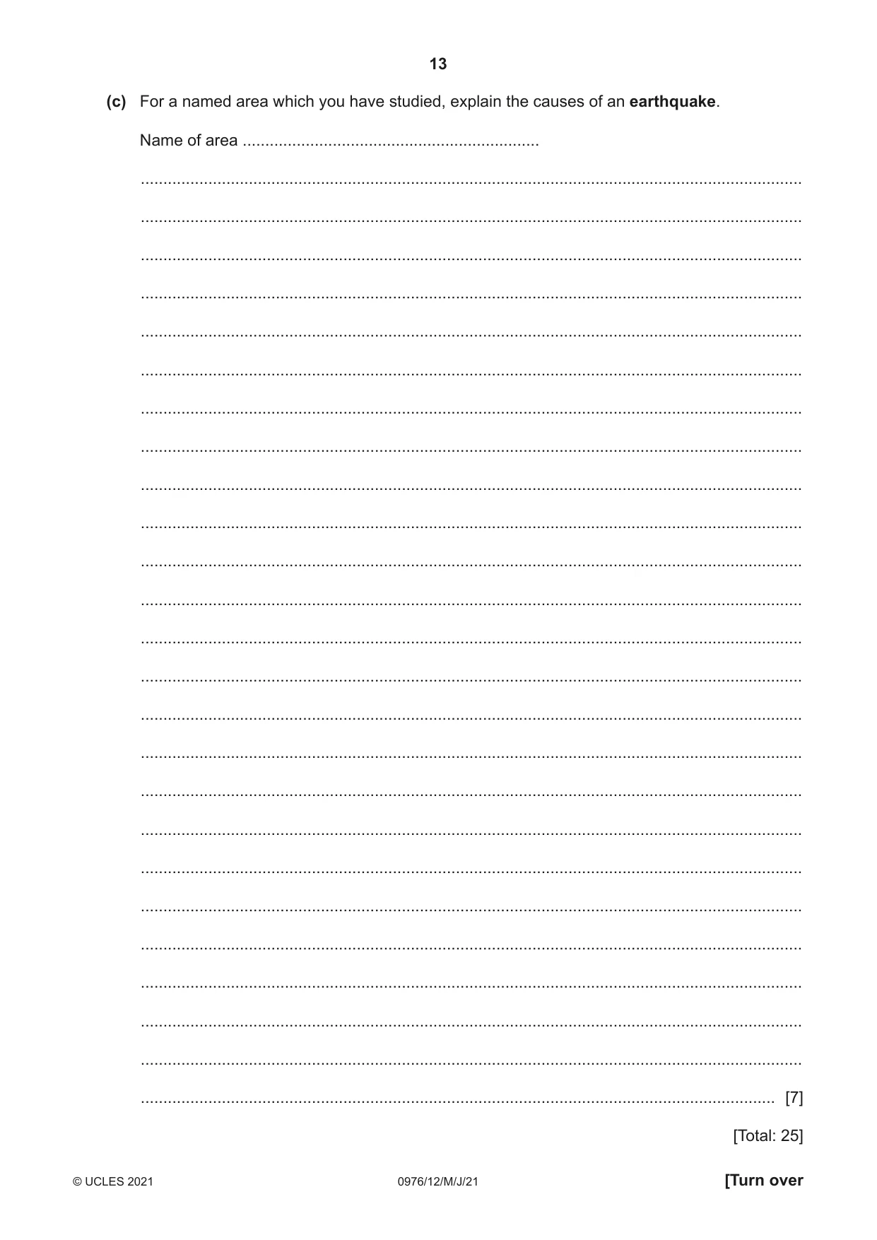 Cambridge IGCSE Geography (9-1) 0976 2021 May/June Paper 1 · Variant 2 question paper, page 13 of 32