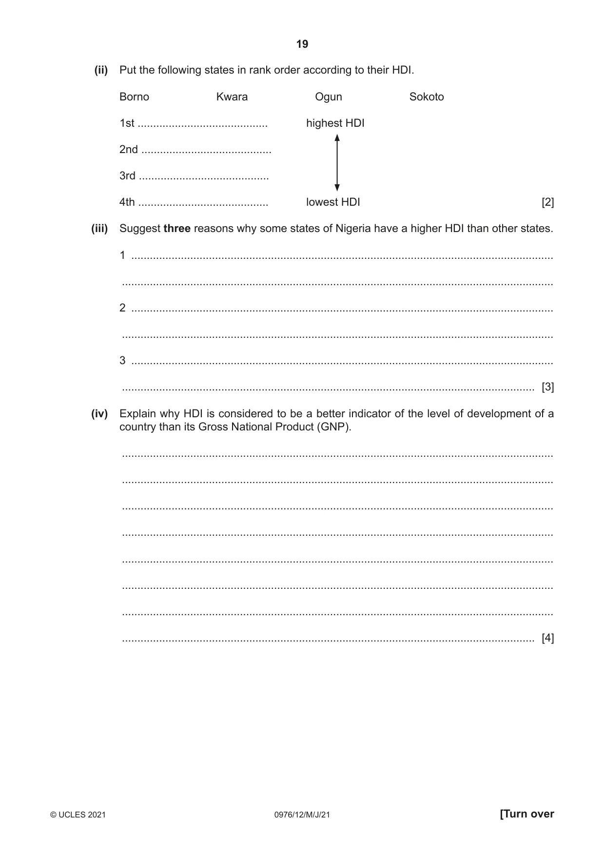 Cambridge IGCSE Geography (9-1) 0976 2021 May/June Paper 1 · Variant 2 question paper, page 19 of 32