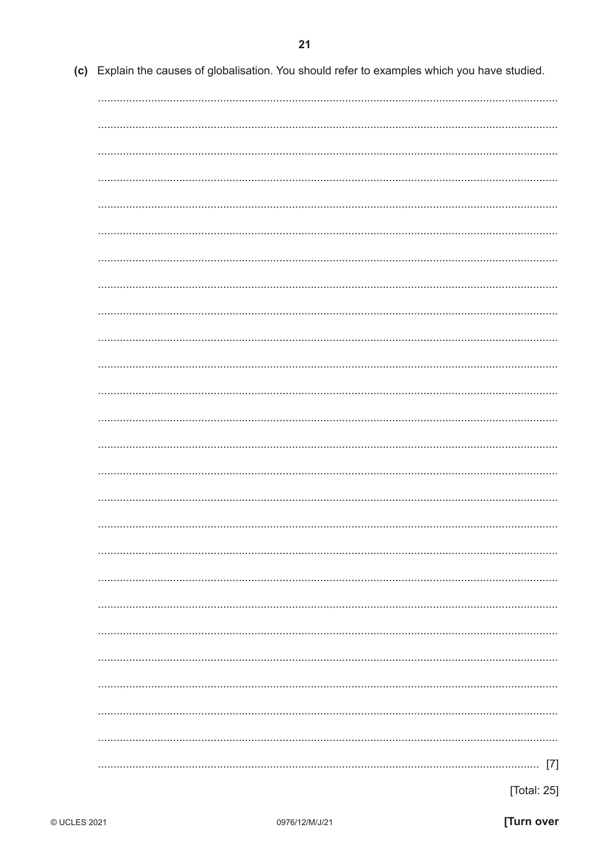 Cambridge IGCSE Geography (9-1) 0976 2021 May/June Paper 1 · Variant 2 question paper, page 21 of 32