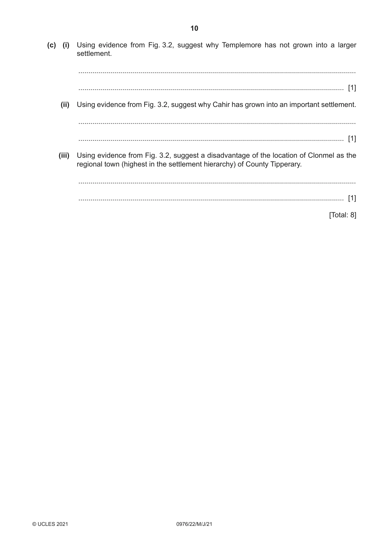 Cambridge IGCSE Geography (9-1) 0976 2021 May/June Paper 2 · Variant 2 question paper, page 10 of 20