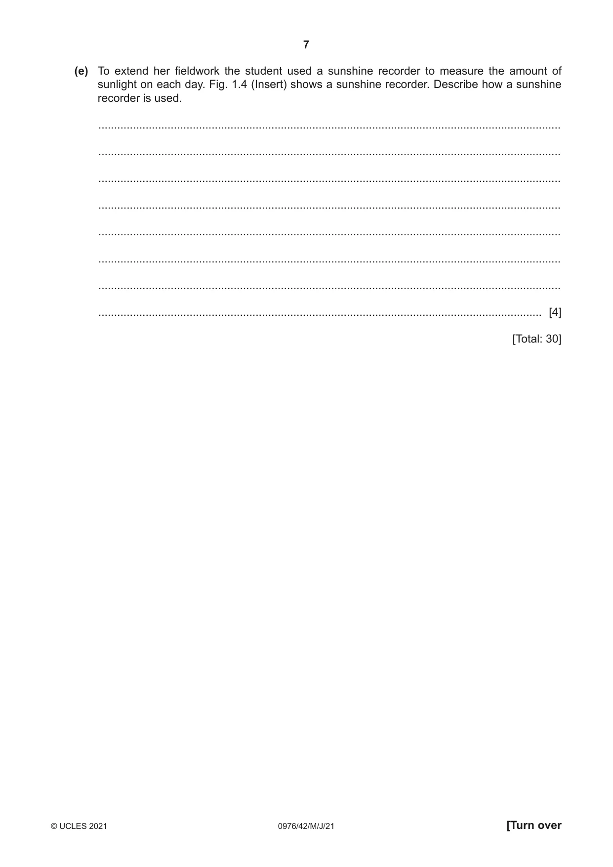 Cambridge IGCSE Geography (9-1) 0976 2021 May/June Paper 4 · Variant 2 question paper, page 7 of 16