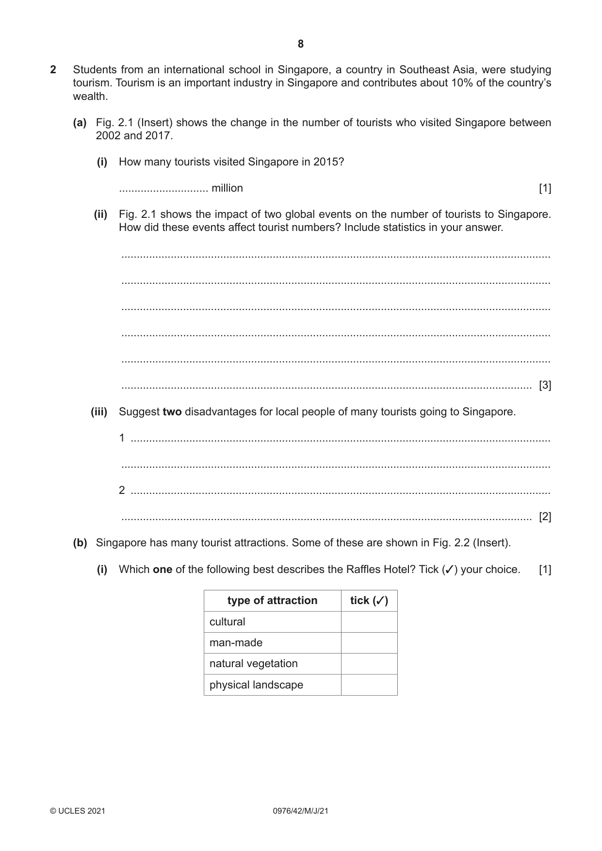 Cambridge IGCSE Geography (9-1) 0976 2021 May/June Paper 4 · Variant 2 question paper, page 8 of 16