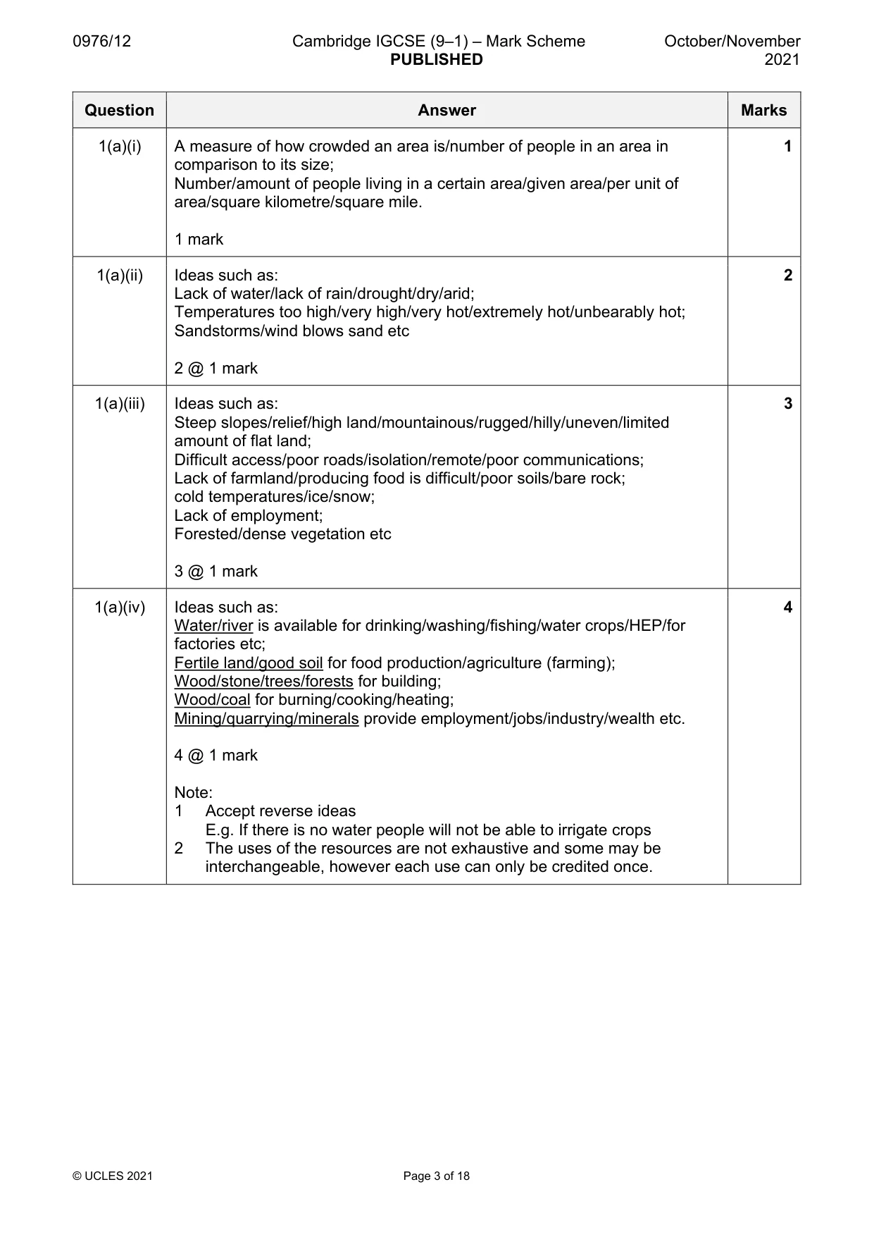 Mark scheme, page 3 of 18