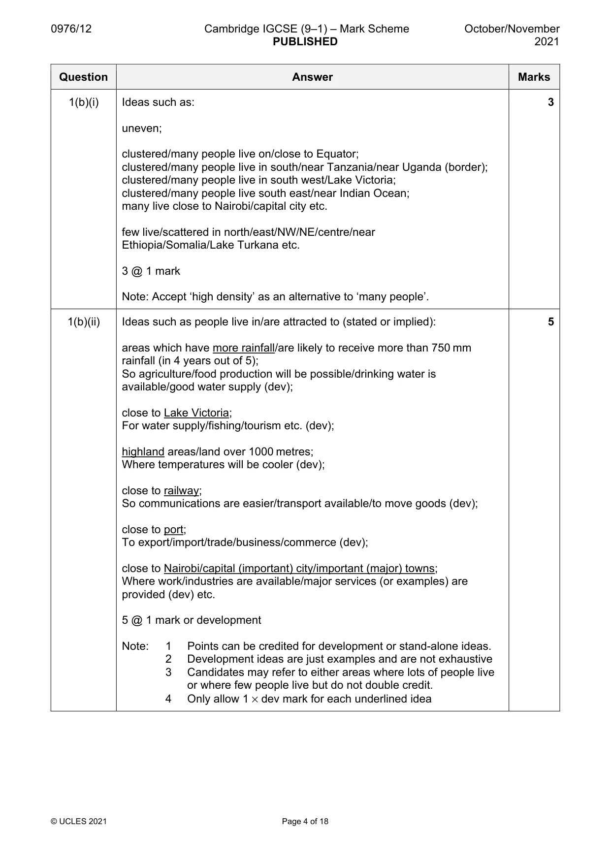 Mark scheme, page 4 of 18