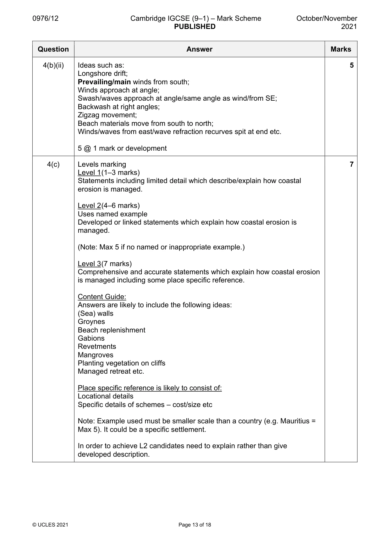 Mark scheme, page 13 of 18