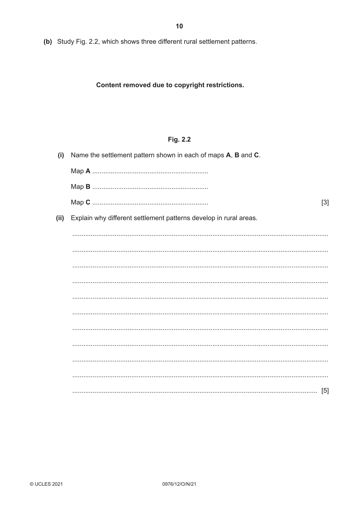 Cambridge IGCSE Geography (9-1) 0976 2021 Oct/Nov Paper 1 · Variant 2 question paper, page 10 of 32