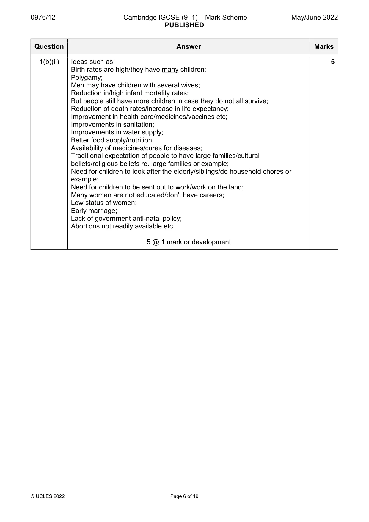 Mark scheme, page 6 of 19