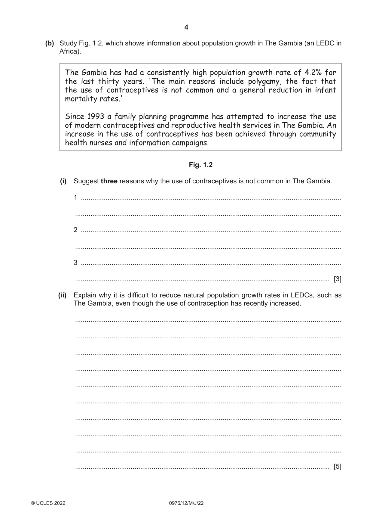 Cambridge IGCSE Geography (9-1) 0976 2022 May/June Paper 1 · Variant 2 question paper, page 4 of 24