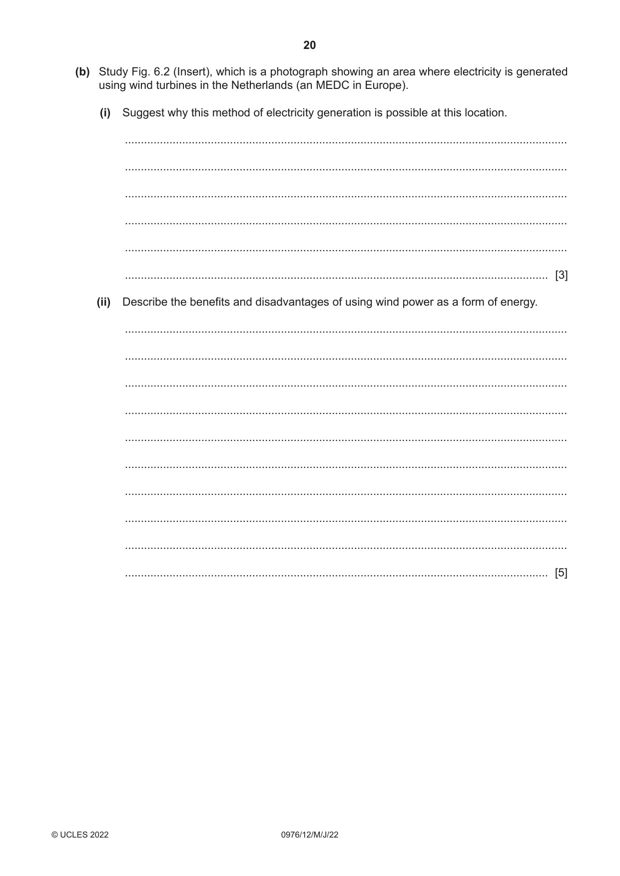 Cambridge IGCSE Geography (9-1) 0976 2022 May/June Paper 1 · Variant 2 question paper, page 20 of 24