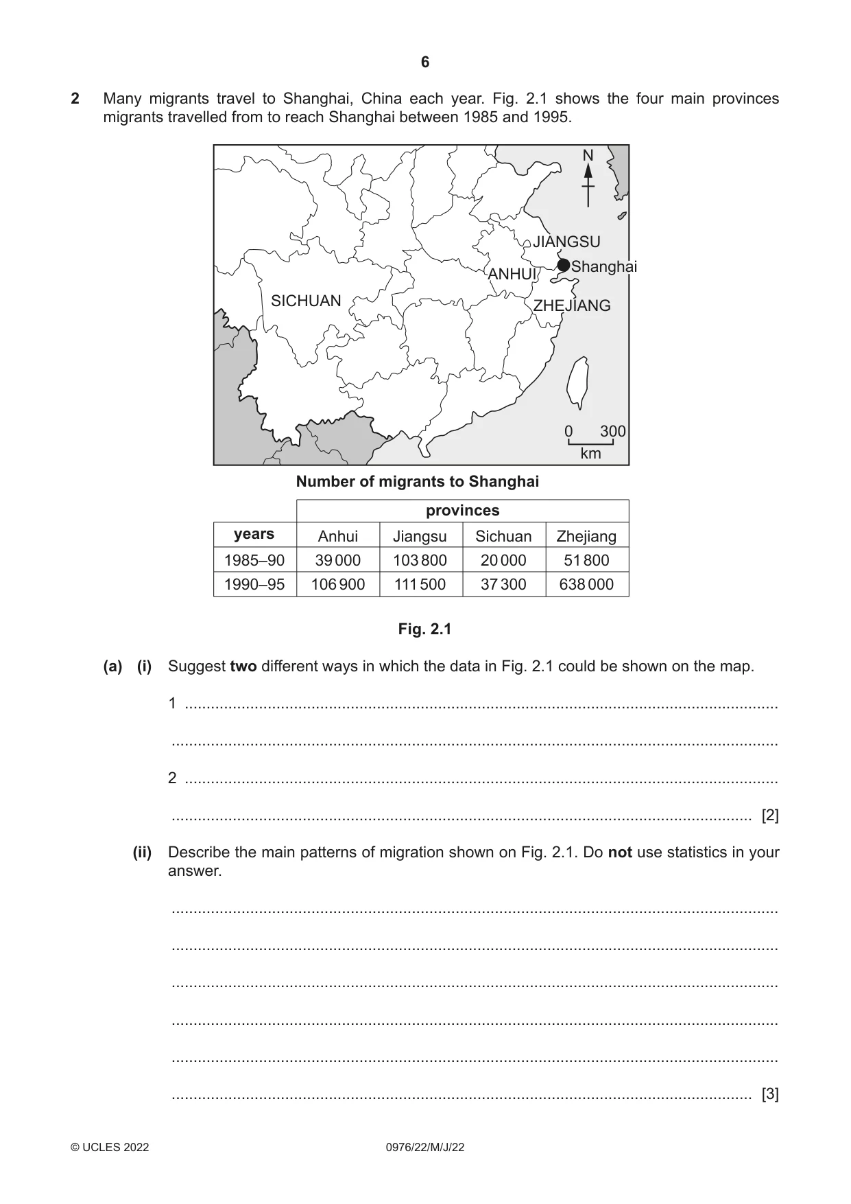 Cambridge IGCSE Geography (9-1) 0976 2022 May/June Paper 2 · Variant 2 question paper, page 6 of 20