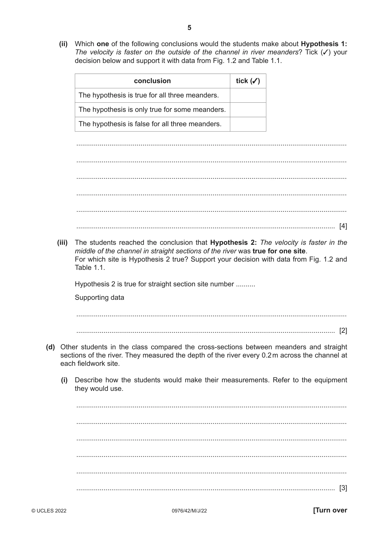 Cambridge IGCSE Geography (9-1) 0976 2022 May/June Paper 4 · Variant 2 question paper, page 5 of 20