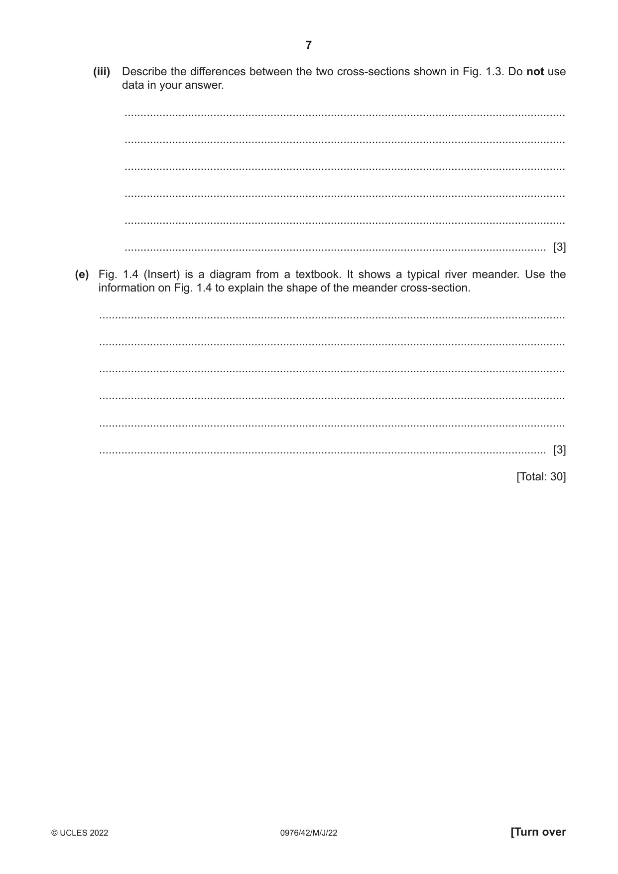 Cambridge IGCSE Geography (9-1) 0976 2022 May/June Paper 4 · Variant 2 question paper, page 7 of 20