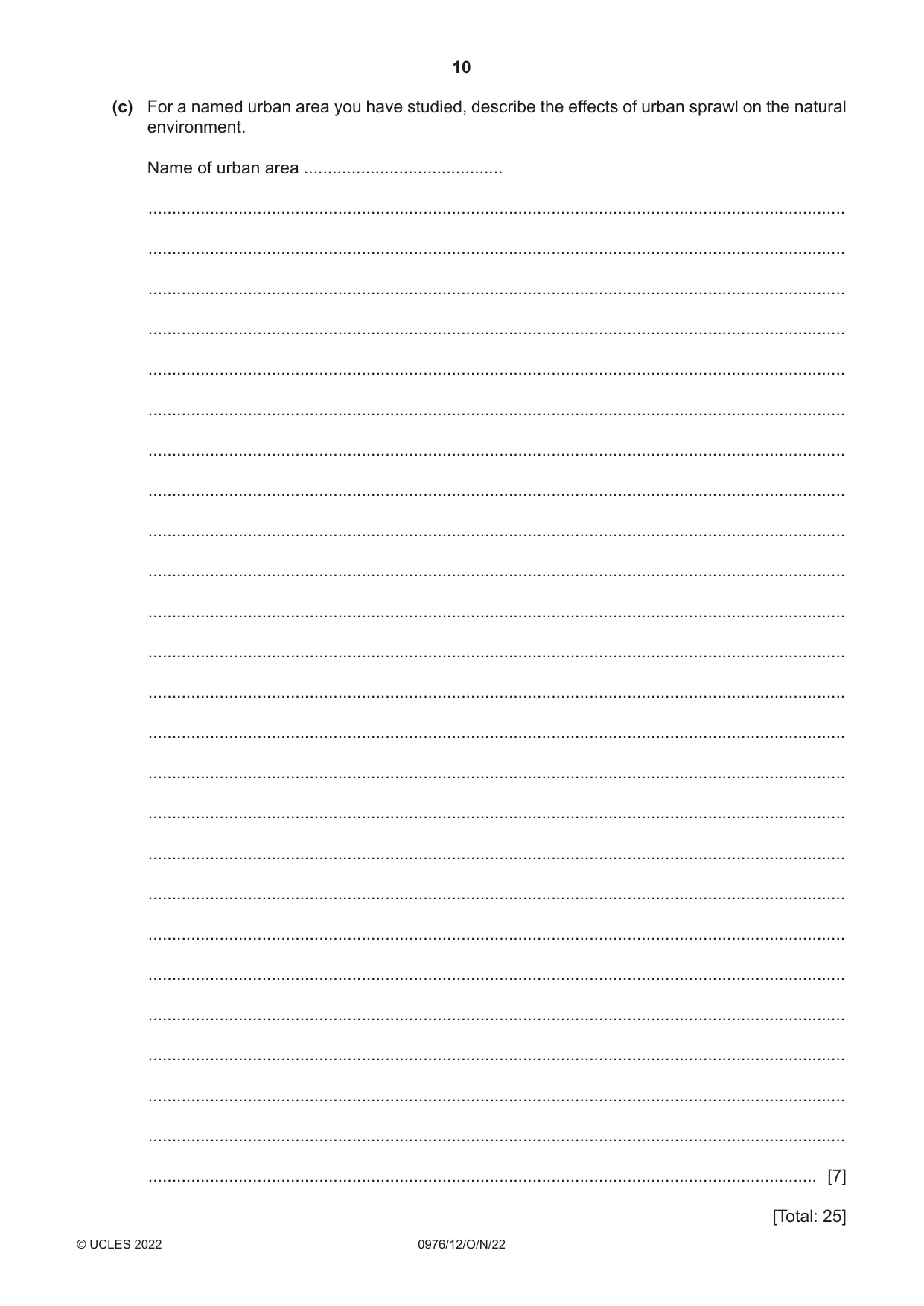 Cambridge IGCSE Geography (9-1) 0976 2022 Oct/Nov Paper 1 · Variant 2 question paper, page 10 of 32
