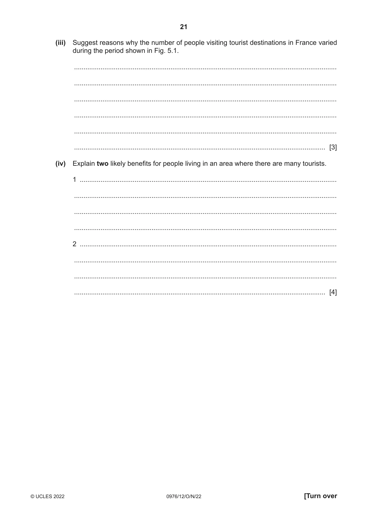 Cambridge IGCSE Geography (9-1) 0976 2022 Oct/Nov Paper 1 · Variant 2 question paper, page 21 of 32