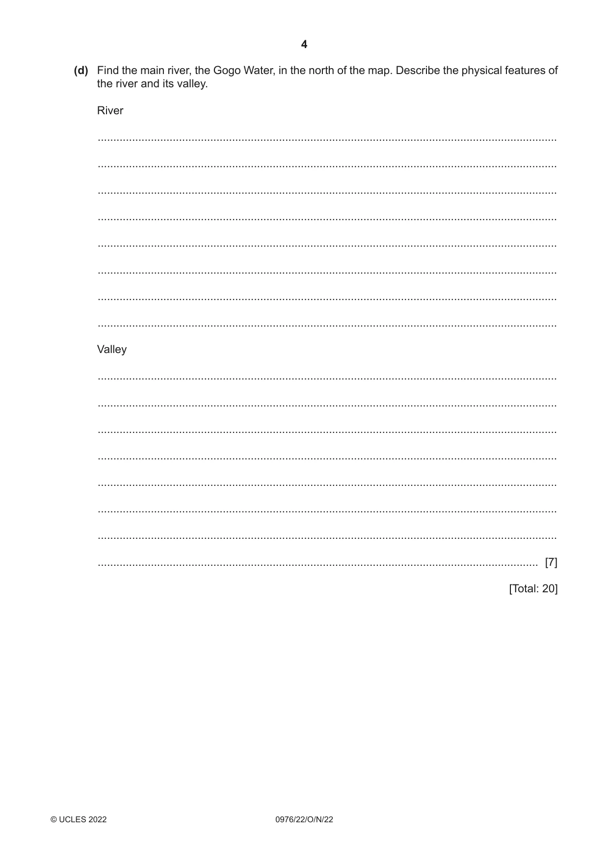 Cambridge IGCSE Geography (9-1) 0976 2022 Oct/Nov Paper 2 · Variant 2 question paper, page 4 of 16