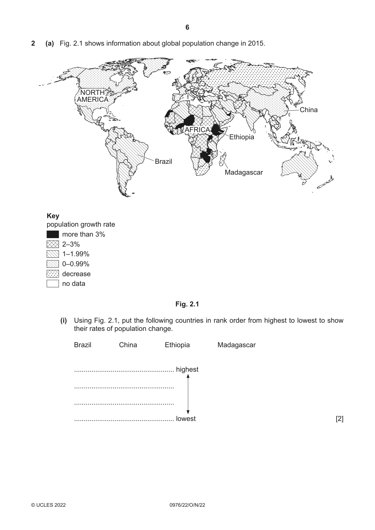 Cambridge IGCSE Geography (9-1) 0976 2022 Oct/Nov Paper 2 · Variant 2 question paper, page 6 of 16