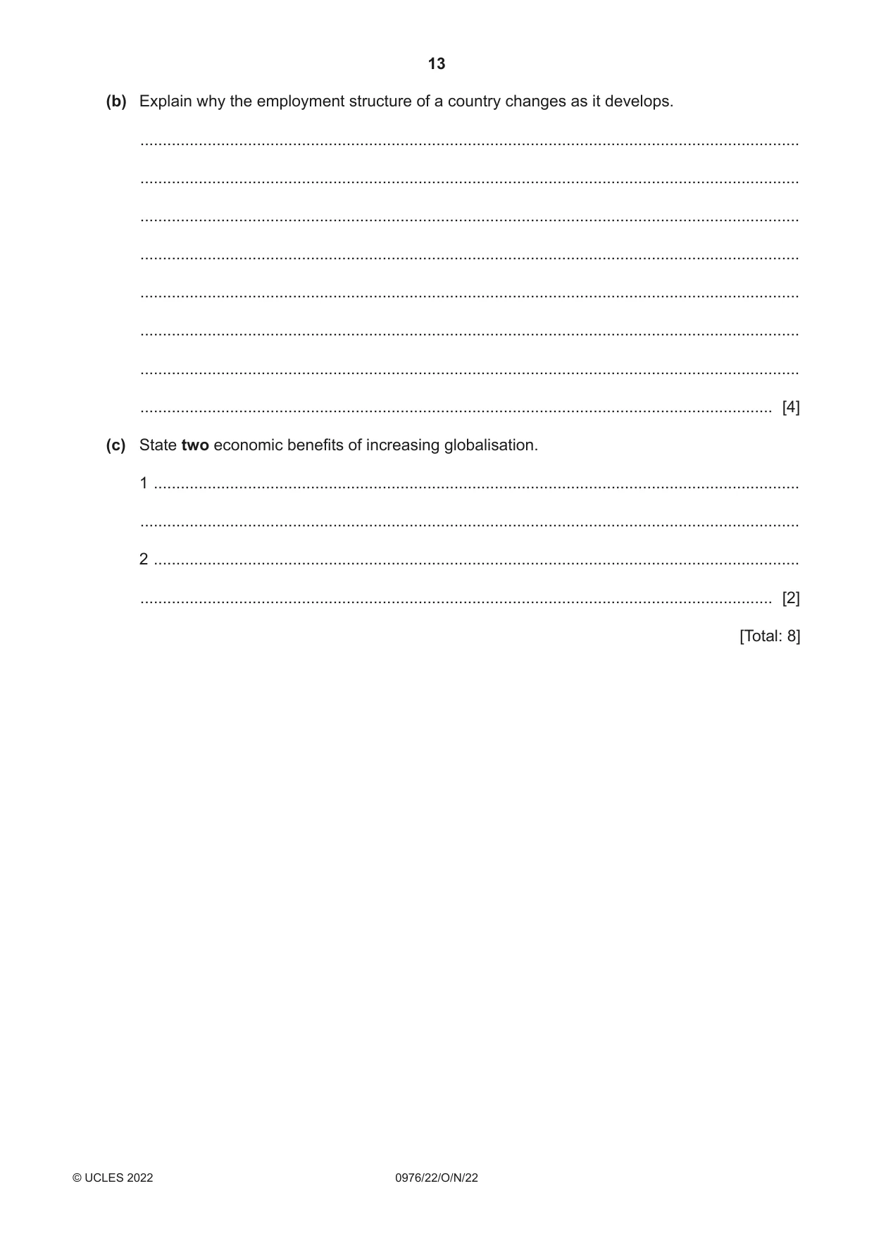 Cambridge IGCSE Geography (9-1) 0976 2022 Oct/Nov Paper 2 · Variant 2 question paper, page 13 of 16