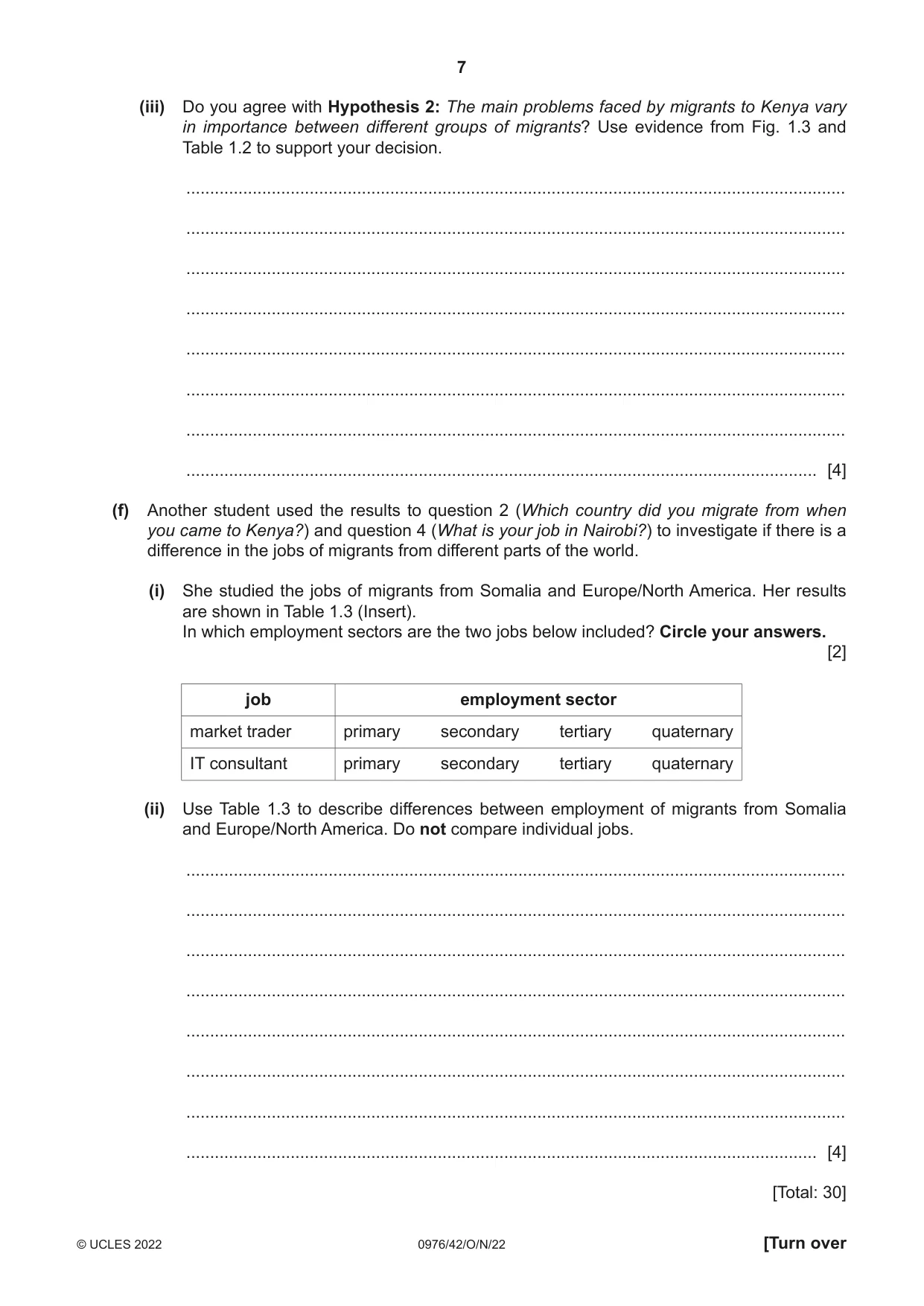 Cambridge IGCSE Geography (9-1) 0976 2022 Oct/Nov Paper 4 · Variant 2 question paper, page 7 of 16