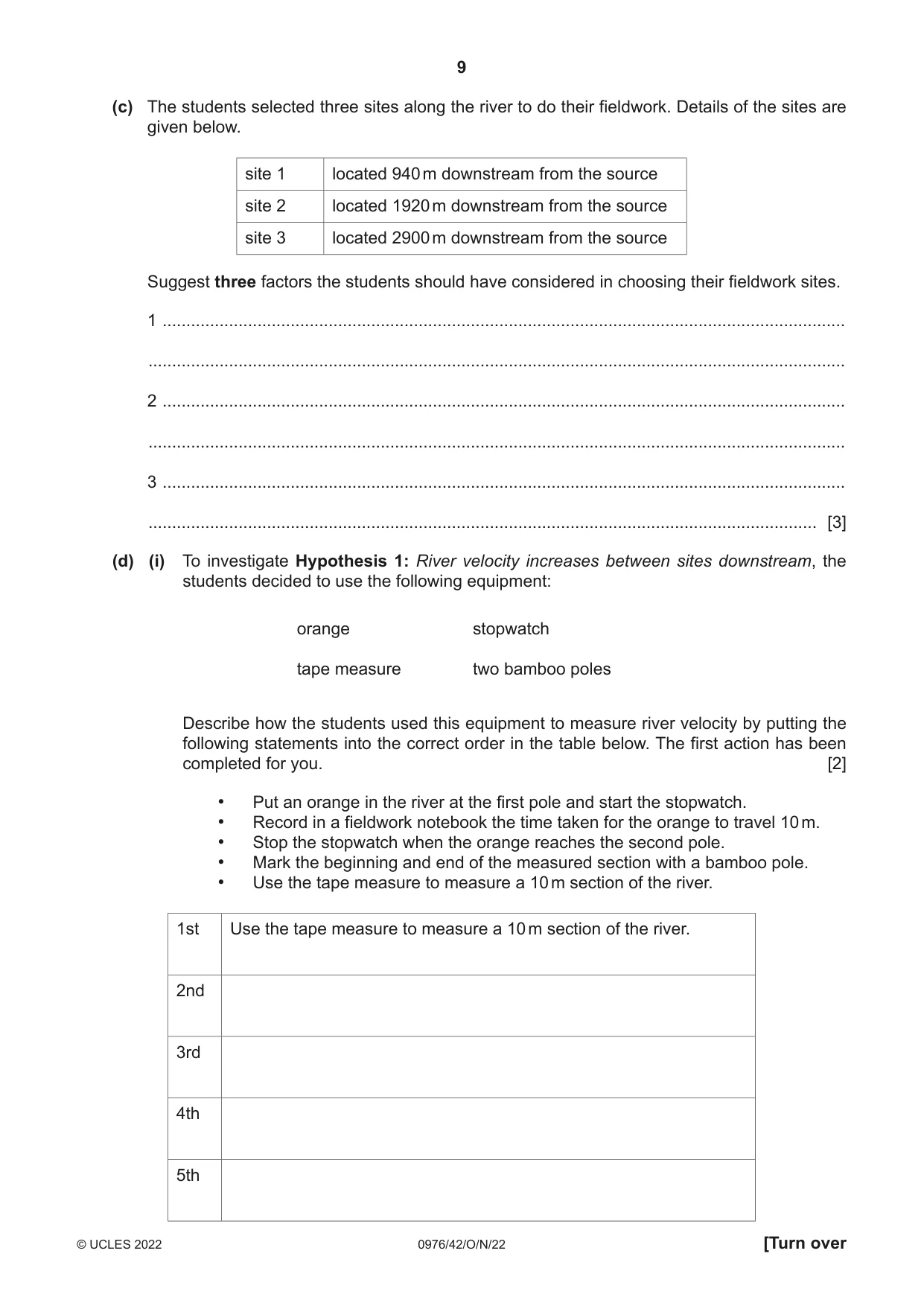 Cambridge IGCSE Geography (9-1) 0976 2022 Oct/Nov Paper 4 · Variant 2 question paper, page 9 of 16