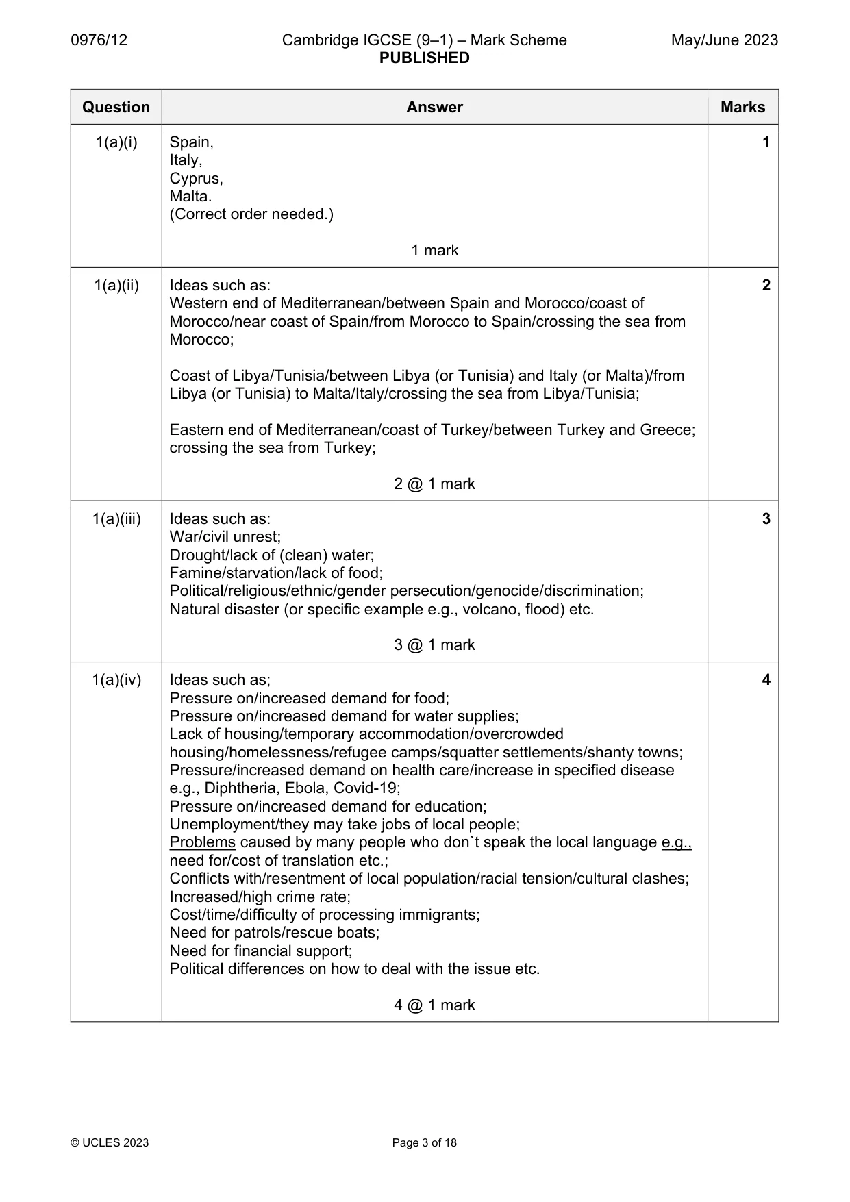 Mark scheme, page 3 of 18