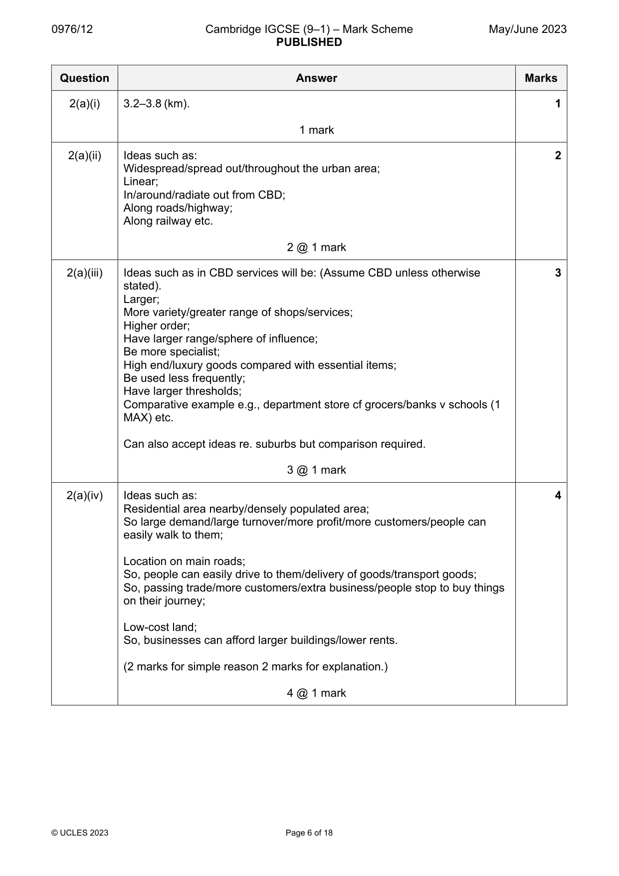 Mark scheme, page 6 of 18
