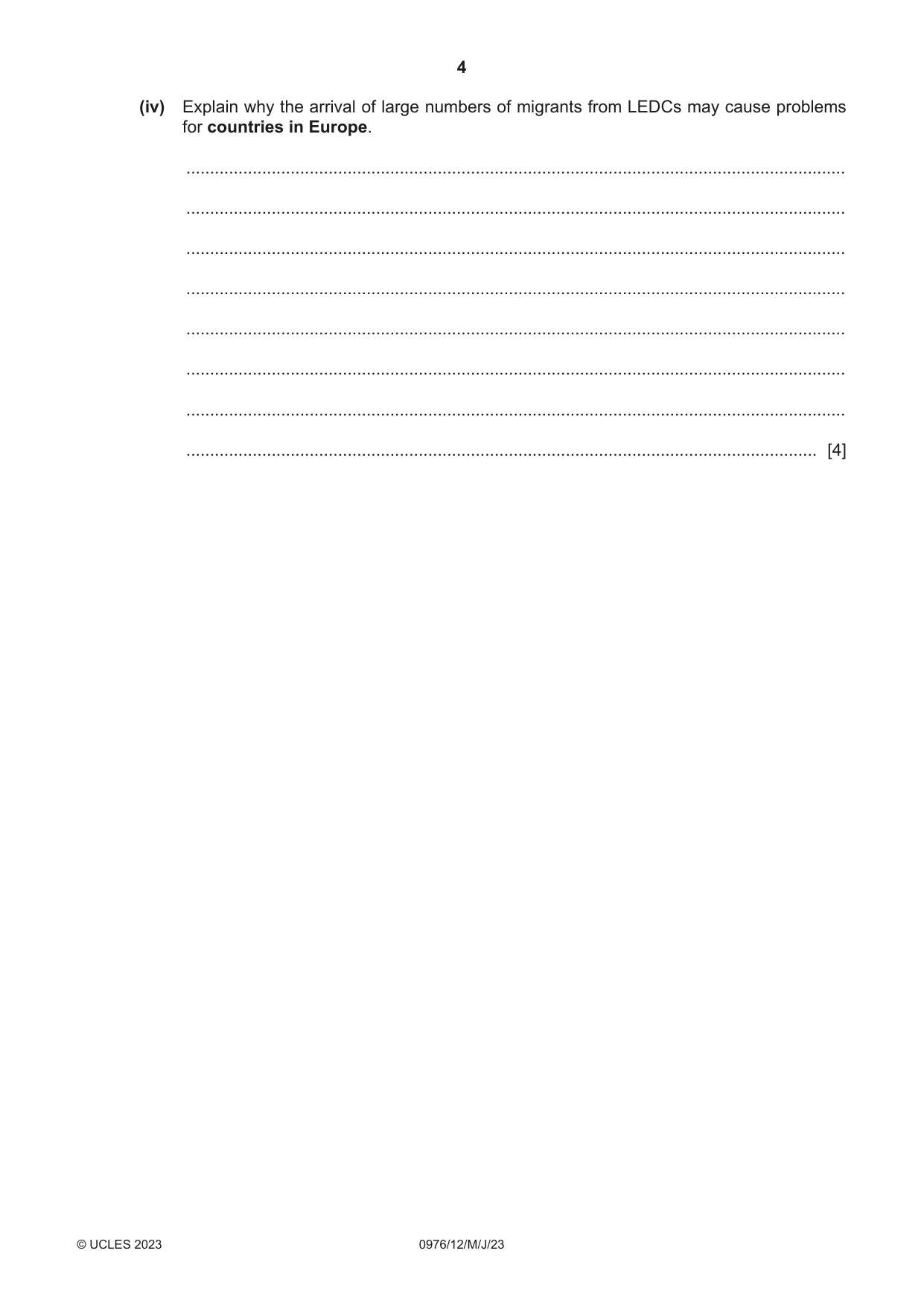 Cambridge IGCSE Geography (9-1) 0976 2023 May/June Paper 1 · Variant 2 question paper, page 4 of 32