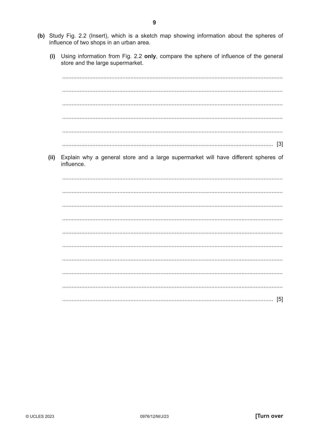 Cambridge IGCSE Geography (9-1) 0976 2023 May/June Paper 1 · Variant 2 question paper, page 9 of 32