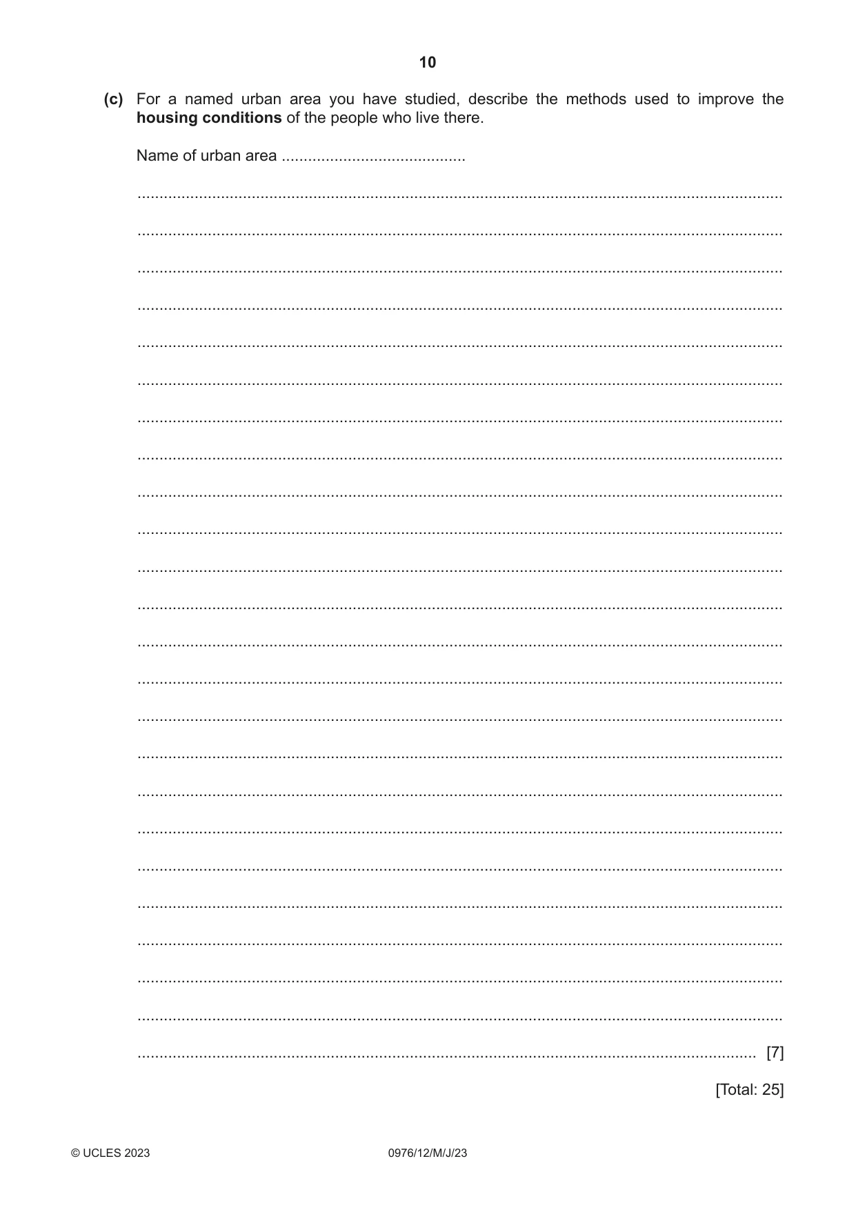 Cambridge IGCSE Geography (9-1) 0976 2023 May/June Paper 1 · Variant 2 question paper, page 10 of 32